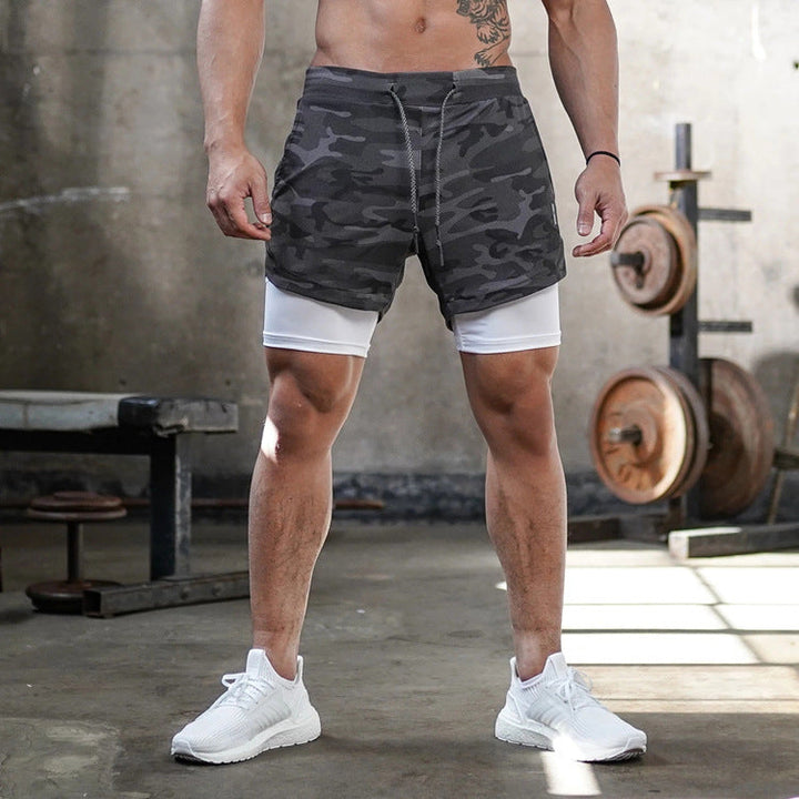 Men's dual-layer athletic shorts