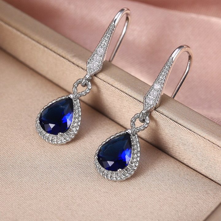 Elegant blue earrings for women