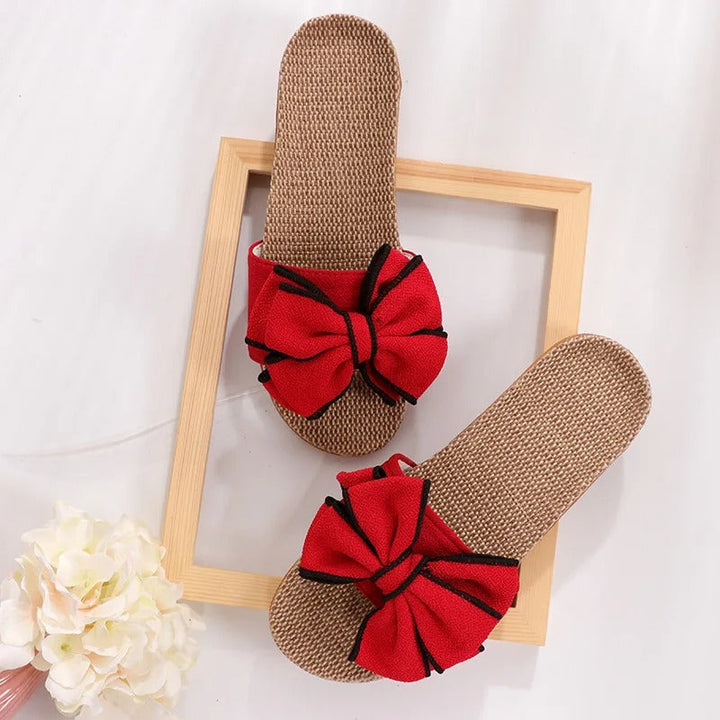 Elegant bowknot summer slides