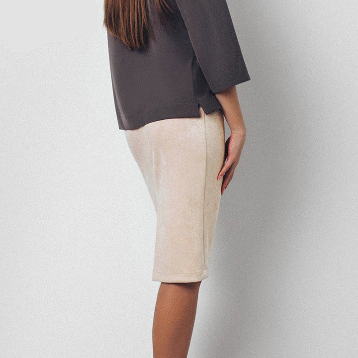 Women's classic beige pencil skirt