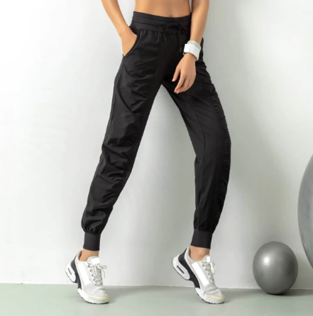 Drawstring casual sweatpants for women