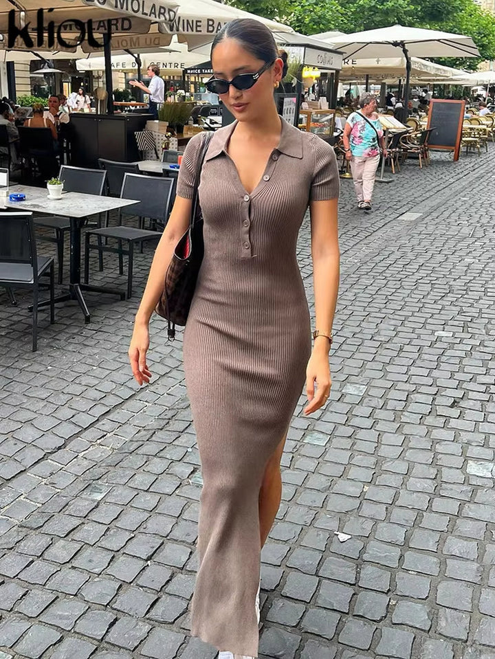 Stylish dress with side slit