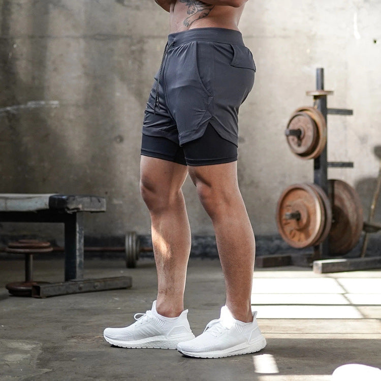 Men's dual-layer athletic shorts