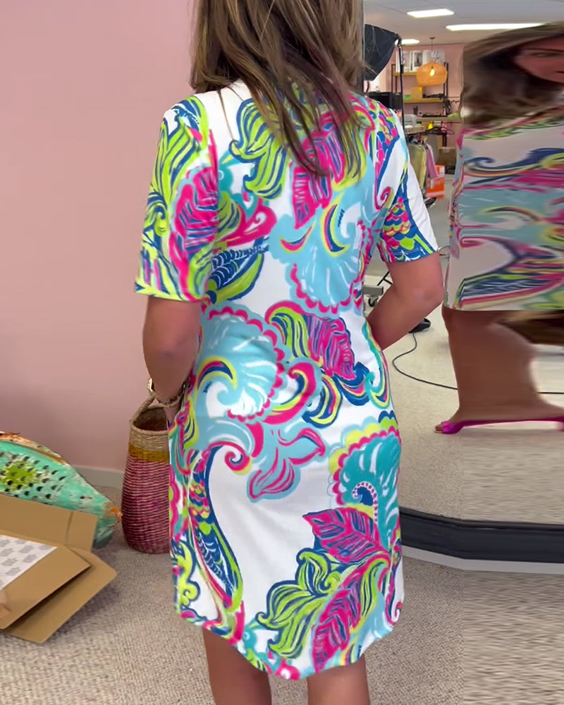 Colorful dress with unique pattern