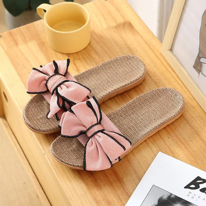 Elegant bowknot summer slides