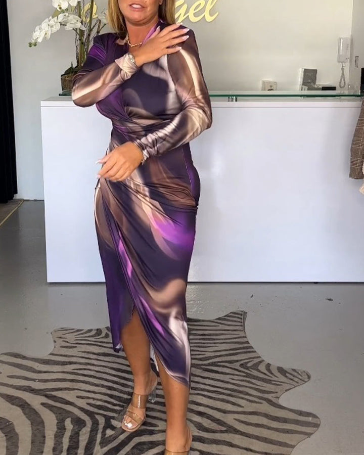 Elegant purple midi dress