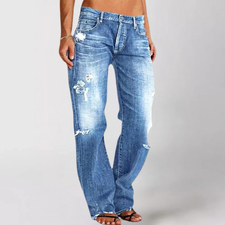 Loose wide-leg denim jeans