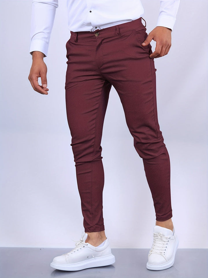 Men's casual slim-fit trousers