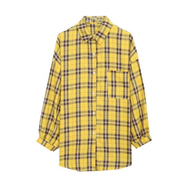 Oversized plaid shirt