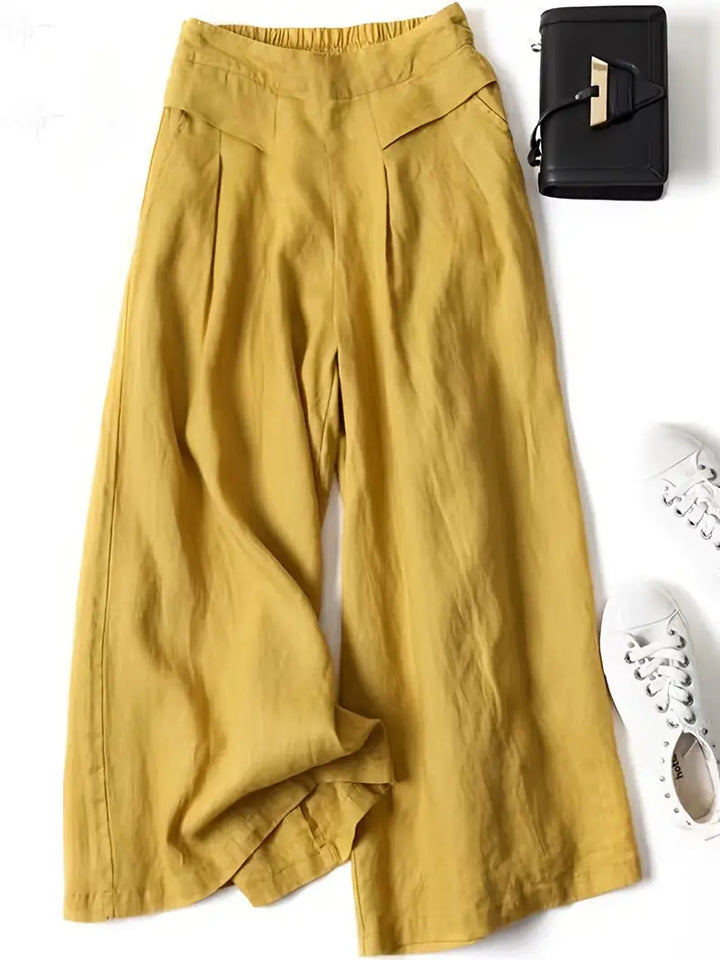 Plain colored palazzo pants with wide legs