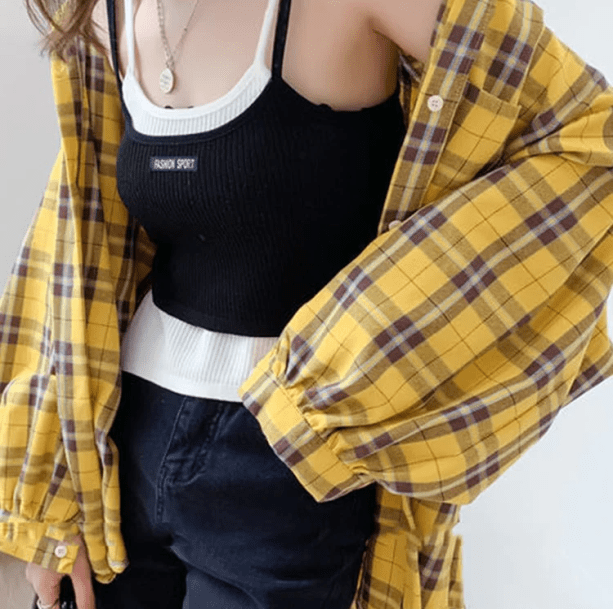 Oversized plaid shirt