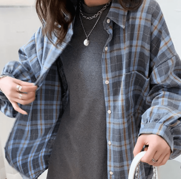 Oversized plaid shirt