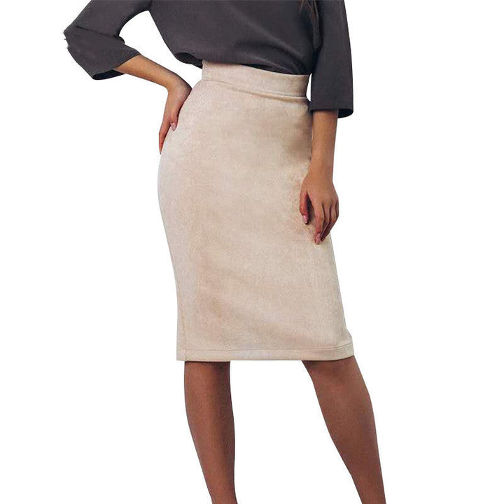 Women's classic beige pencil skirt