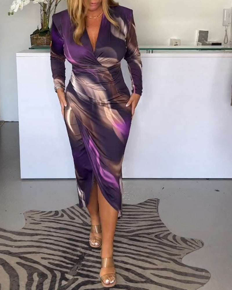 Elegant purple midi dress