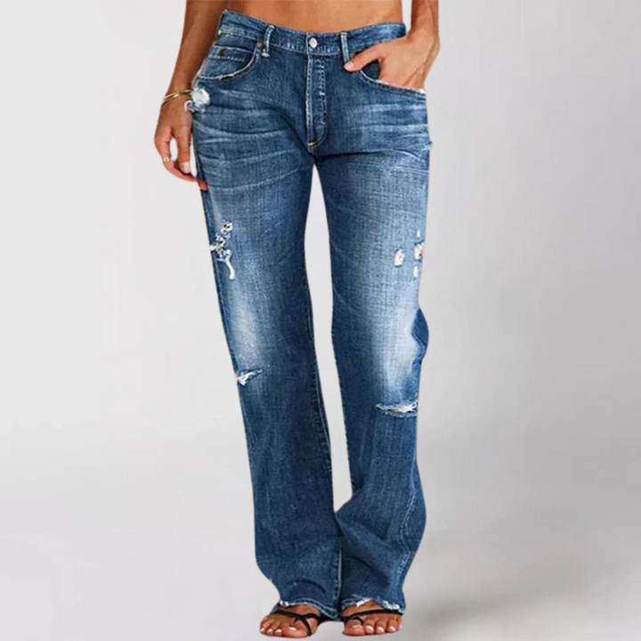 Loose wide-leg denim jeans