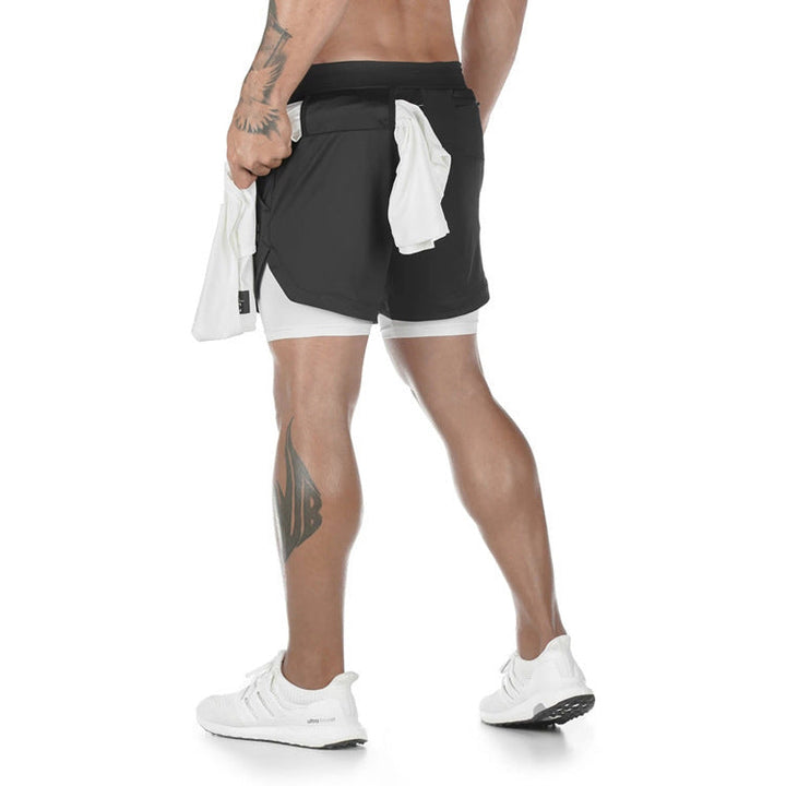 Men's dual-layer athletic shorts