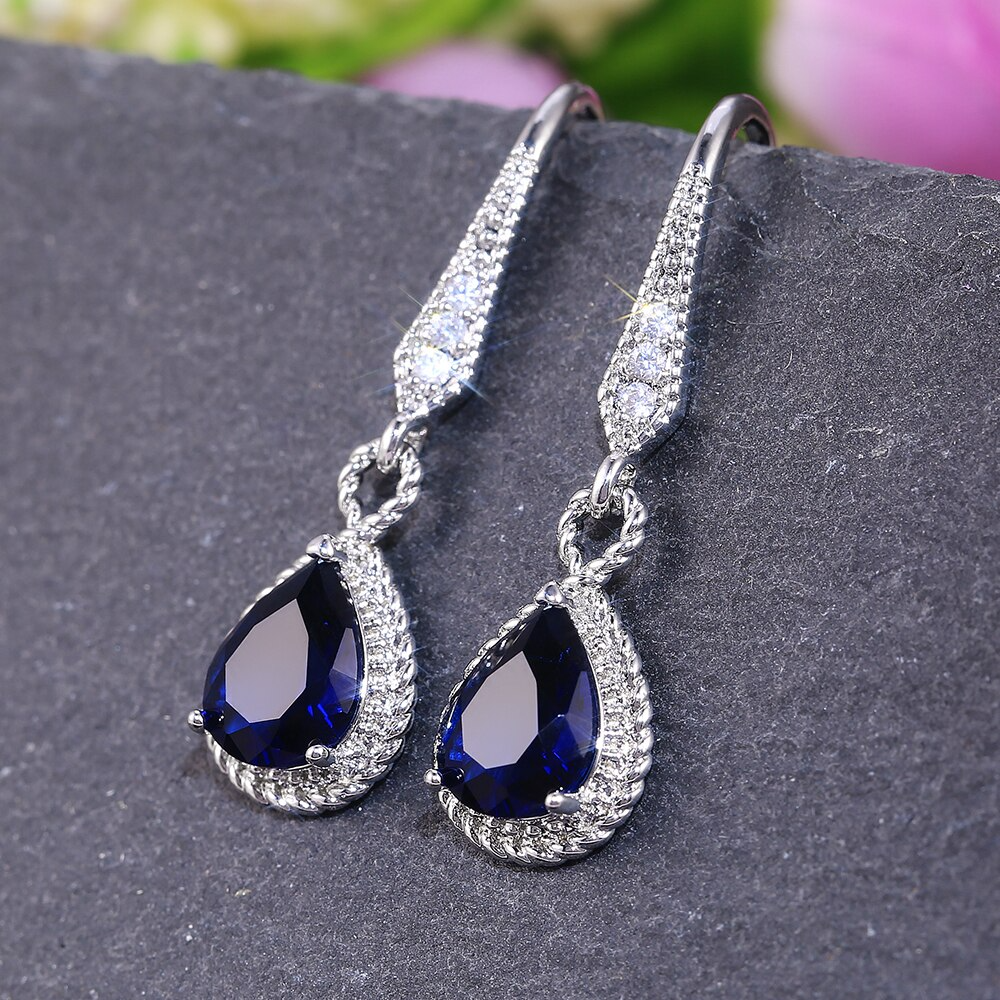 Elegant blue earrings for women