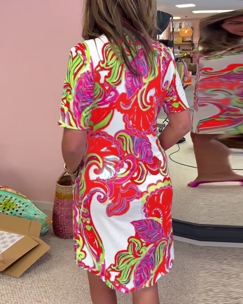 Colorful dress with unique pattern