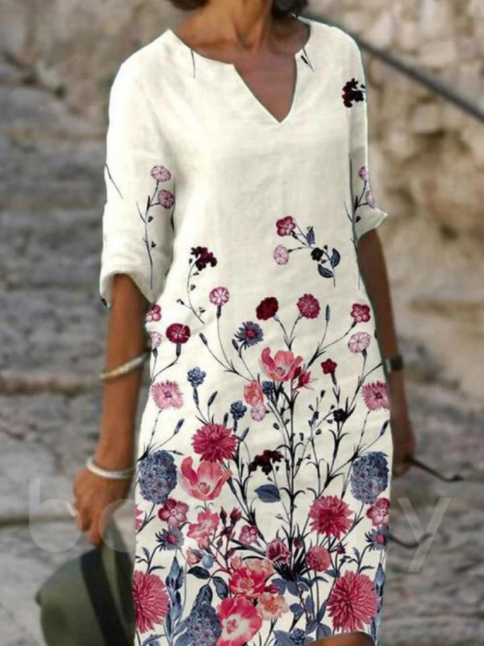 Elegant floral print dress