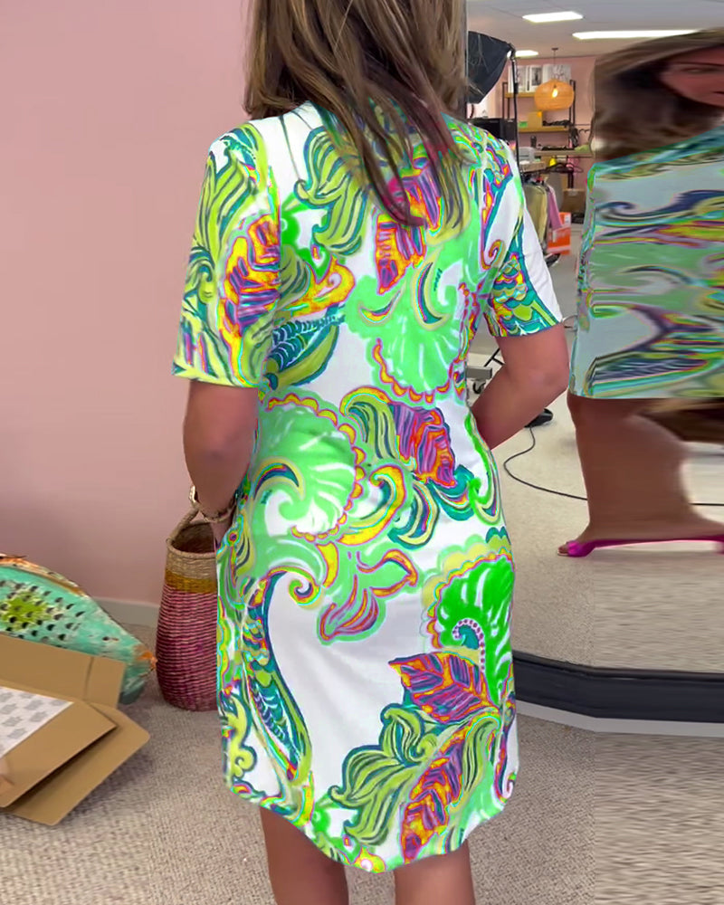 Colorful dress with unique pattern