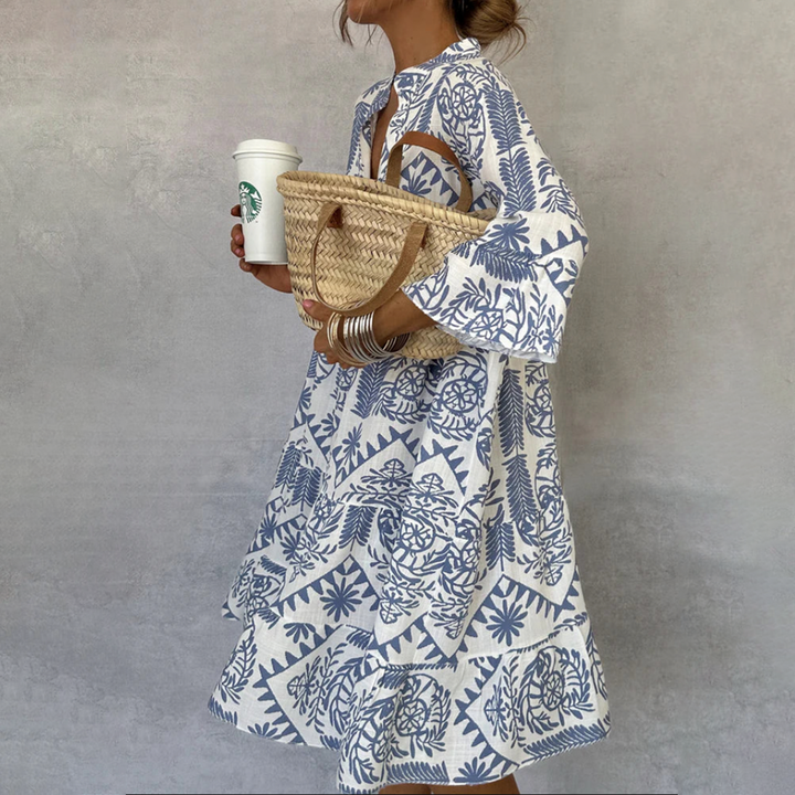 Casual smock print dress