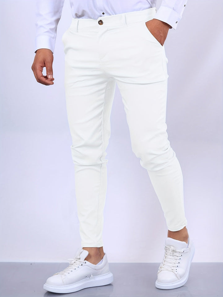 Men's casual slim-fit trousers