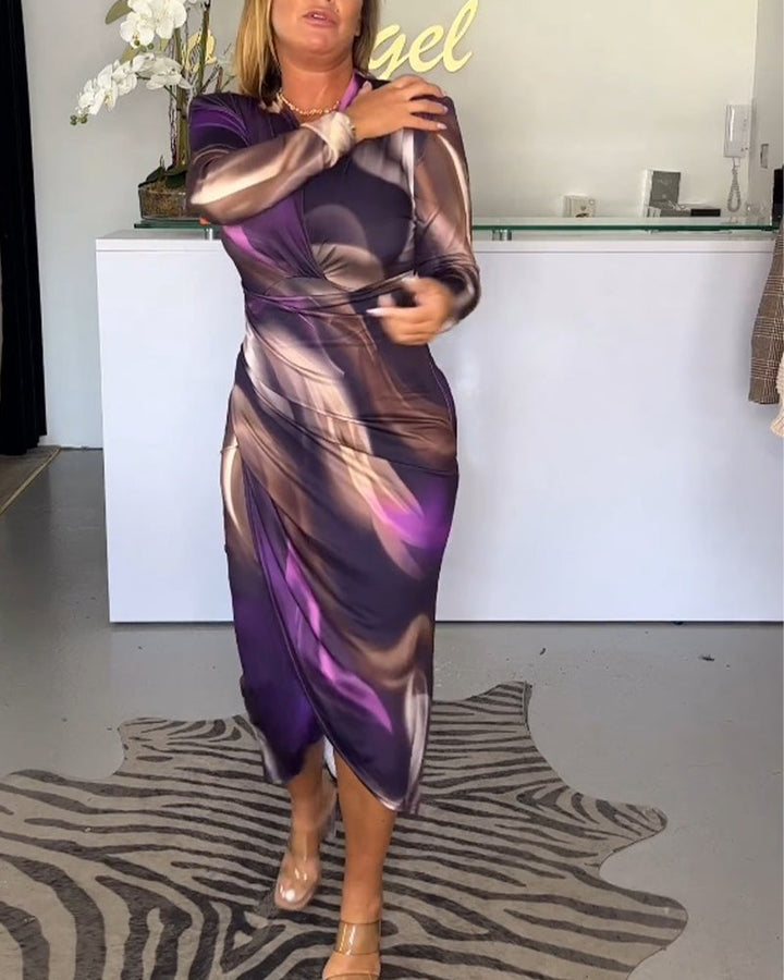 Elegant purple midi dress