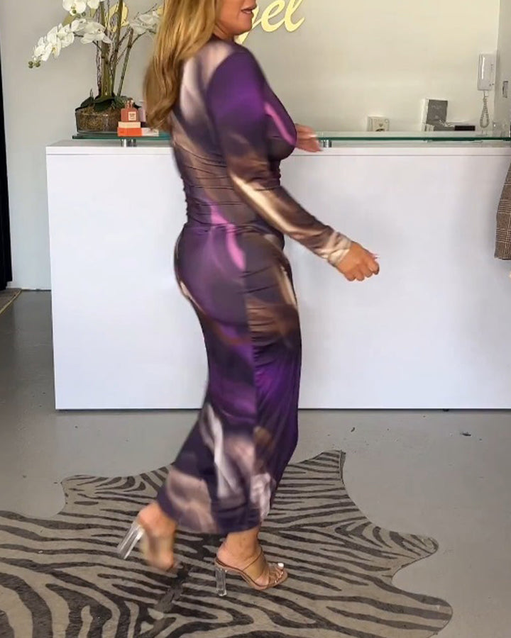 Elegant purple midi dress