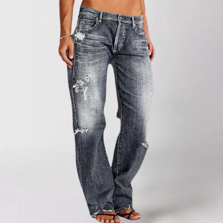 Loose wide-leg denim jeans