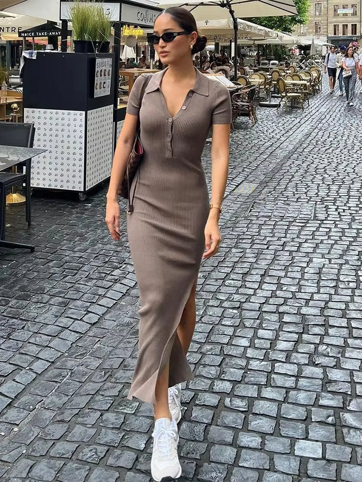 Stylish dress with side slit