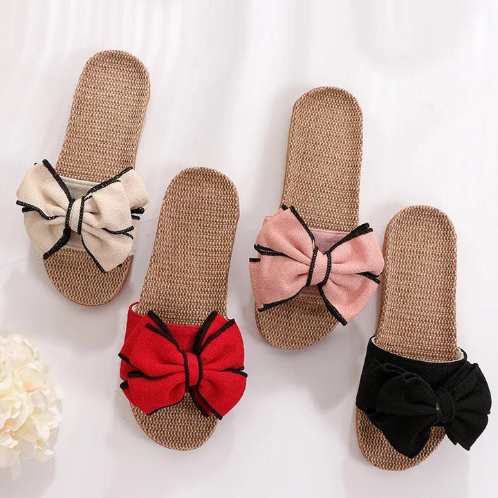 Elegant bowknot summer slides