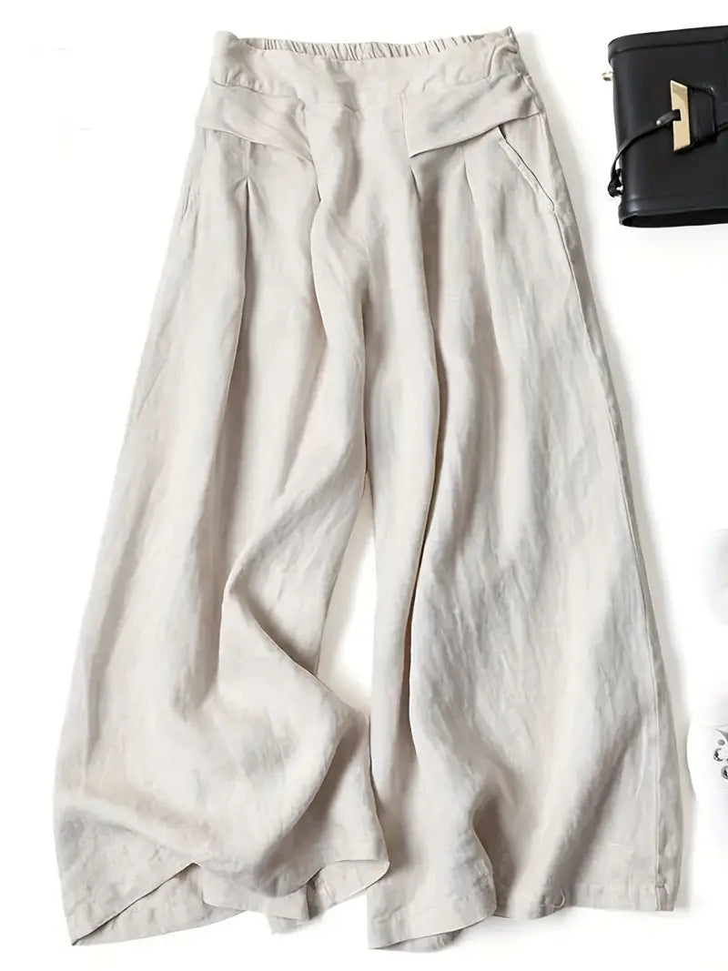 Plain colored palazzo pants with wide legs