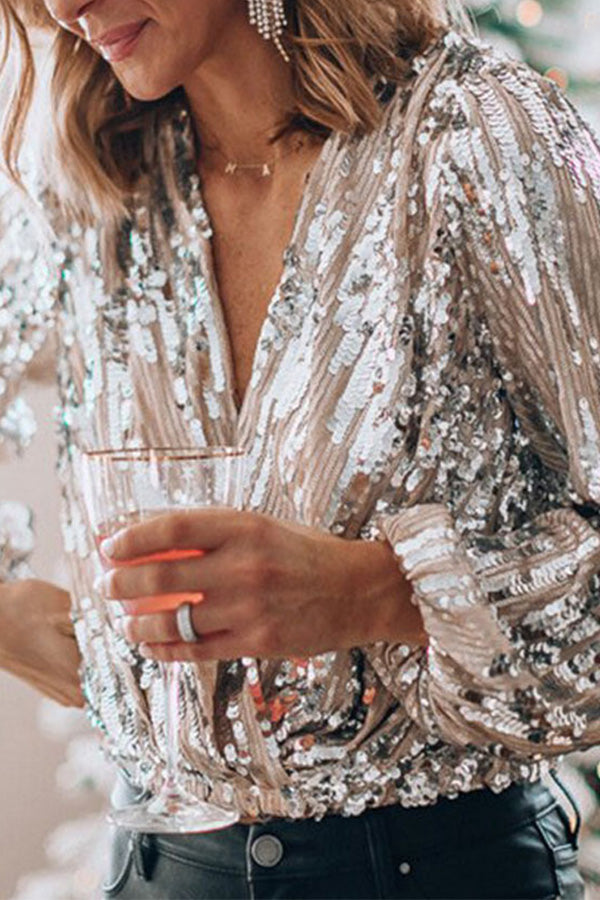 Glamour champagne party blouse