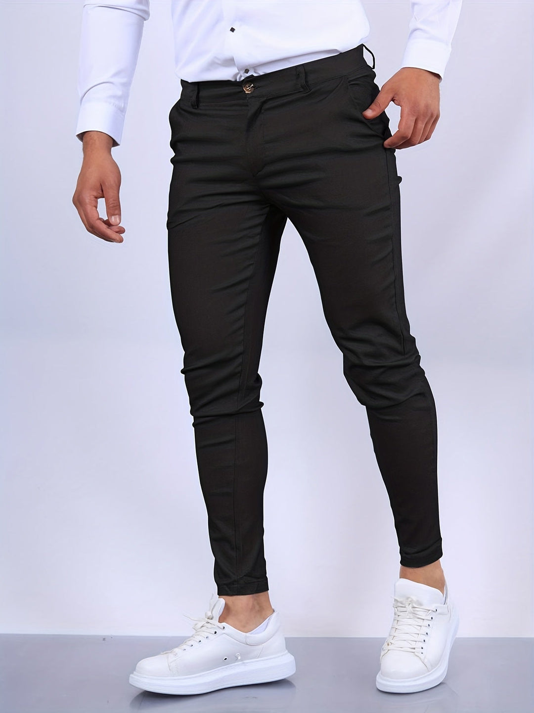 Men's casual slim-fit trousers