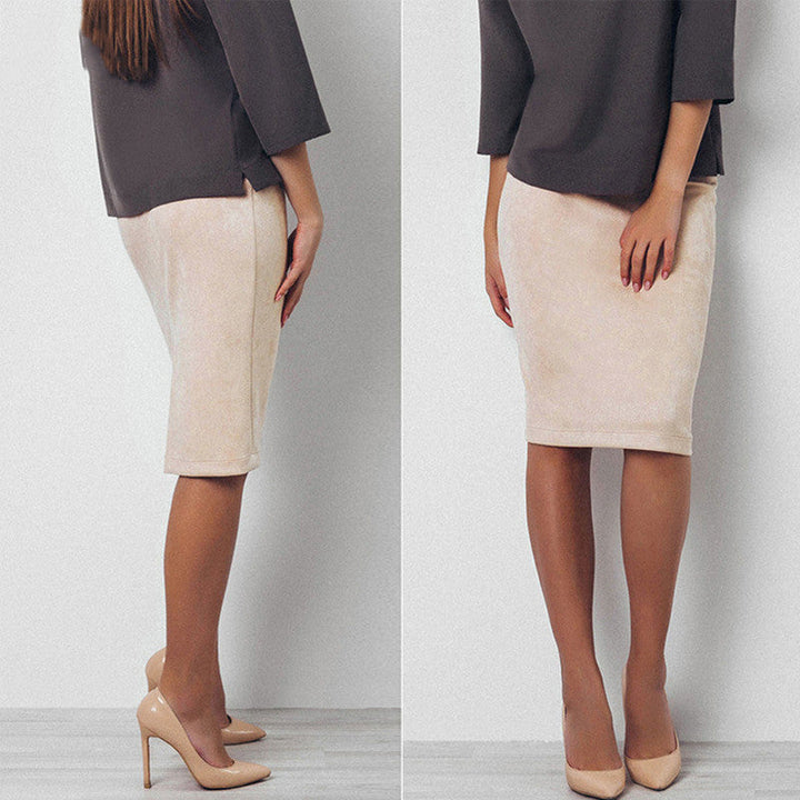 Women's classic beige pencil skirt