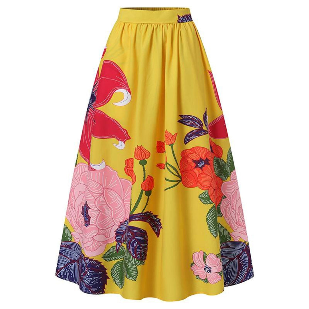 Floral print maxi skirt with vibrant design