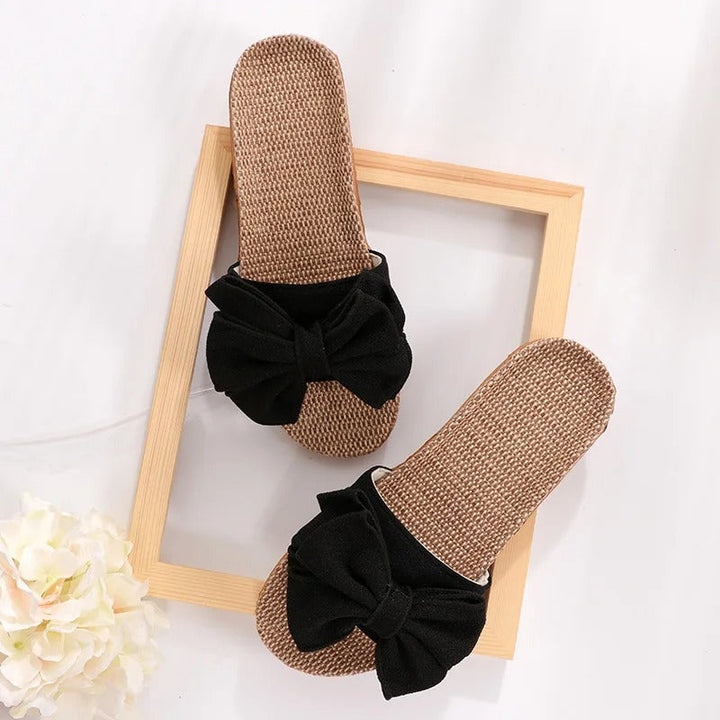 Elegant bowknot summer slides