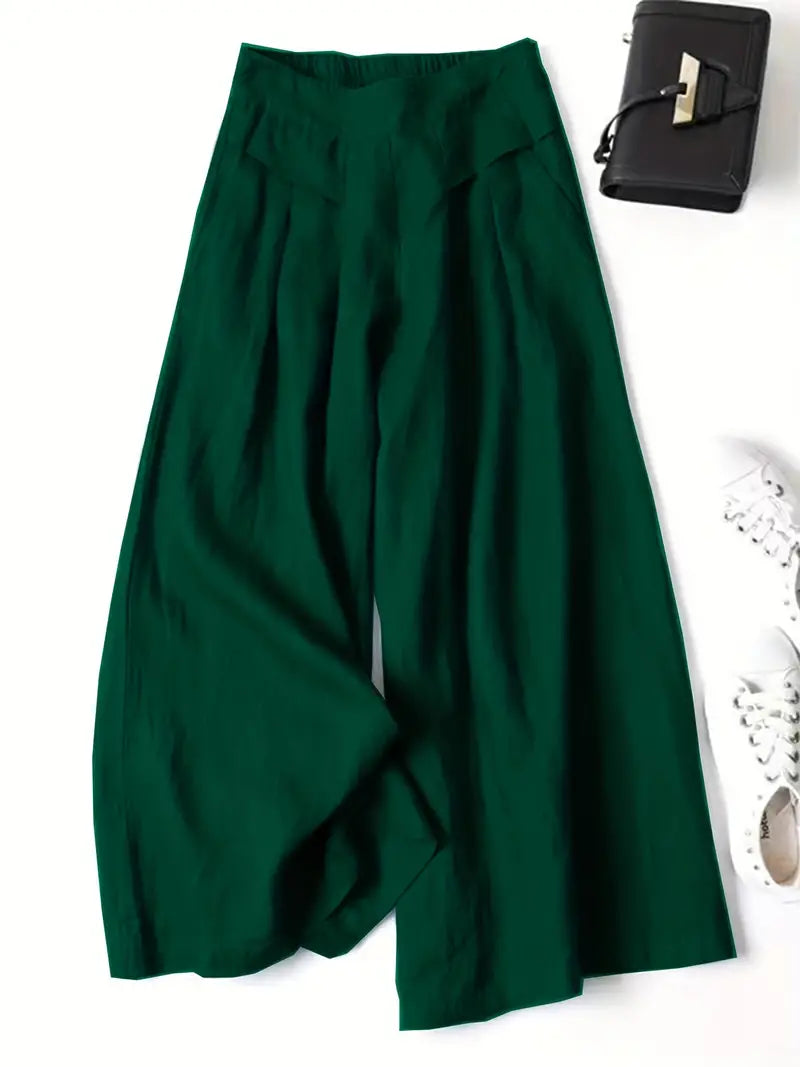 Plain colored palazzo pants with wide legs