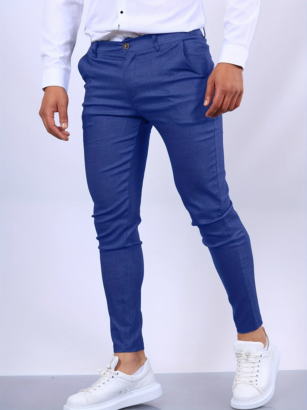 Men's casual slim-fit trousers