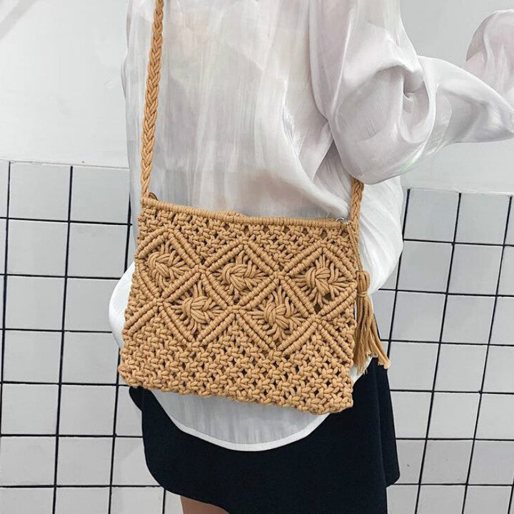 Timeless boho woven shoulder bag