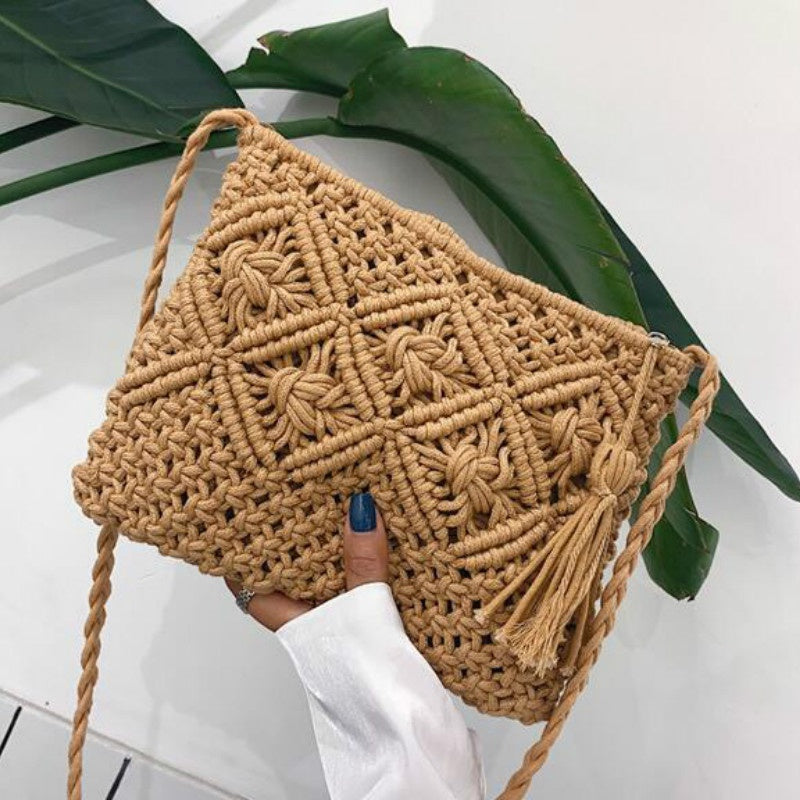 Timeless boho woven shoulder bag