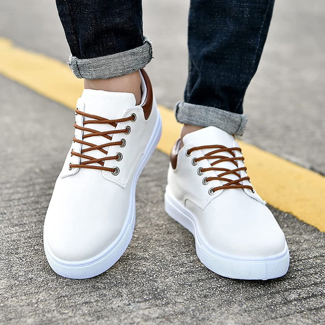 Casual men's sneakers with white sole