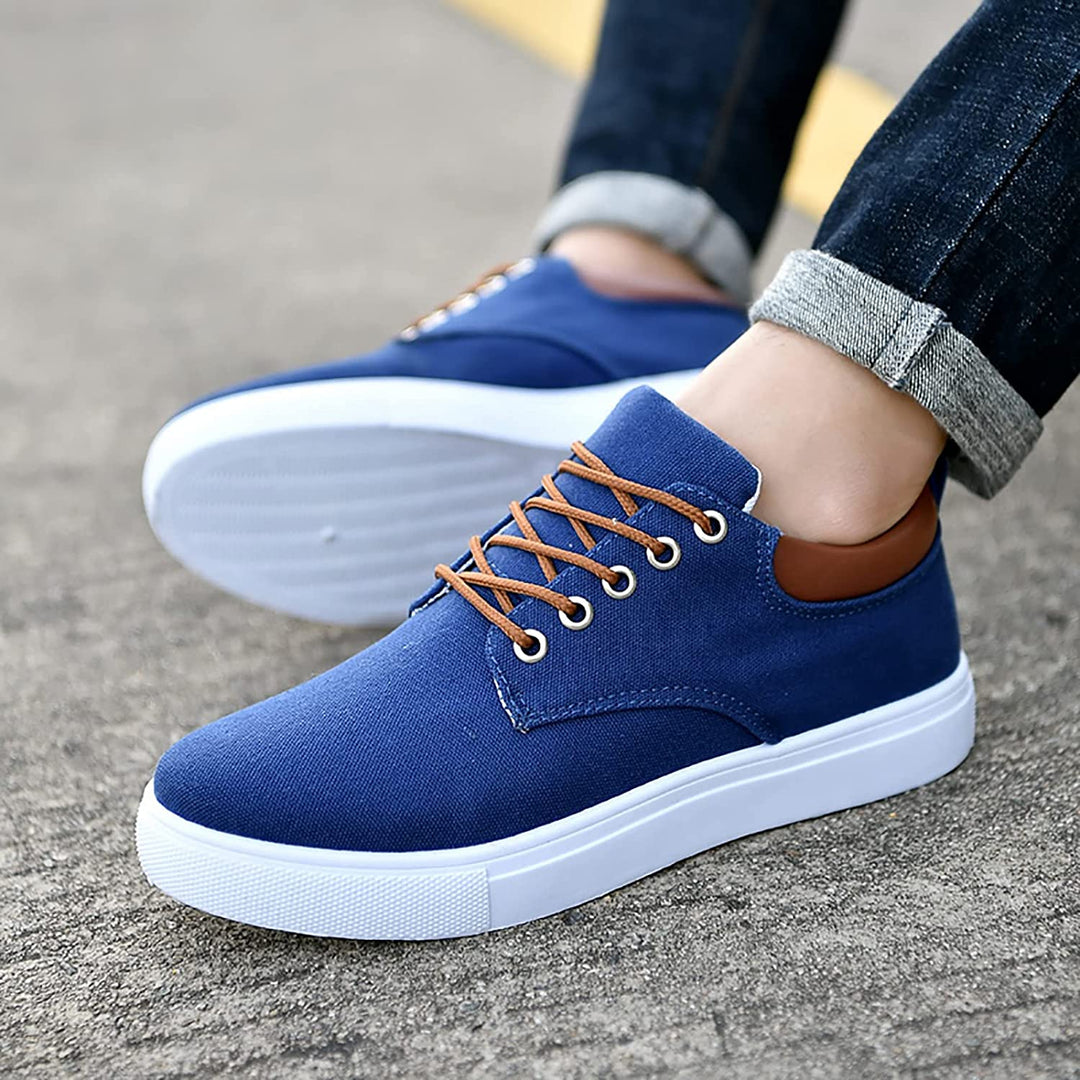 Casual men's sneakers with white sole