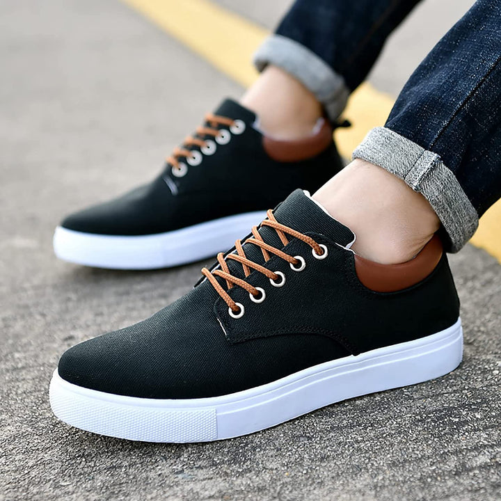 Casual men's sneakers with white sole