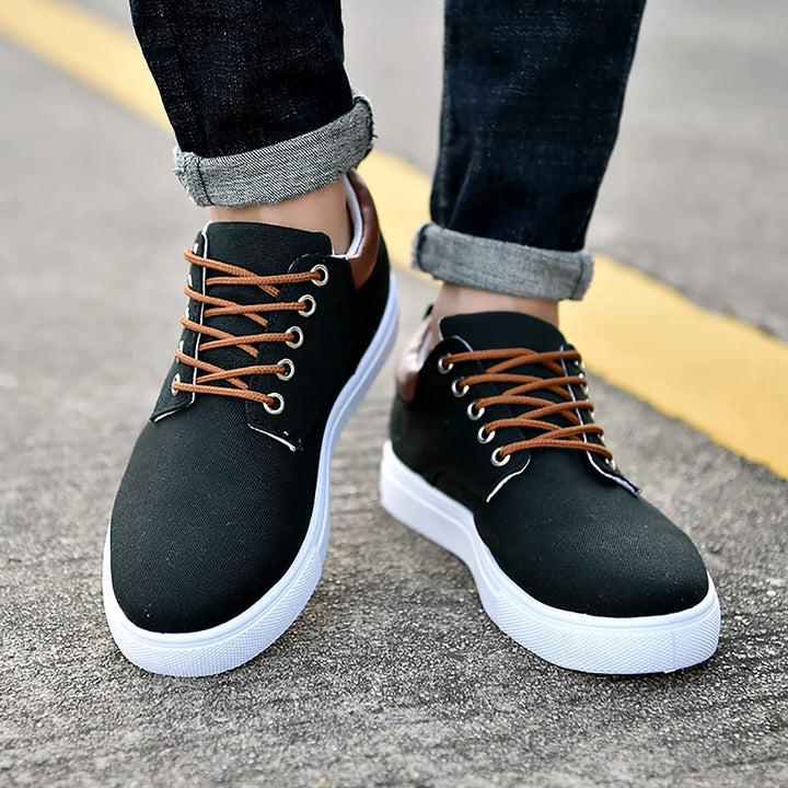 Casual men's sneakers with white sole