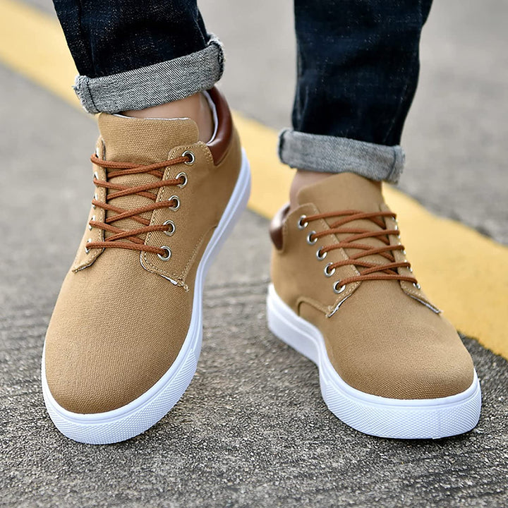 Casual men's sneakers with white sole