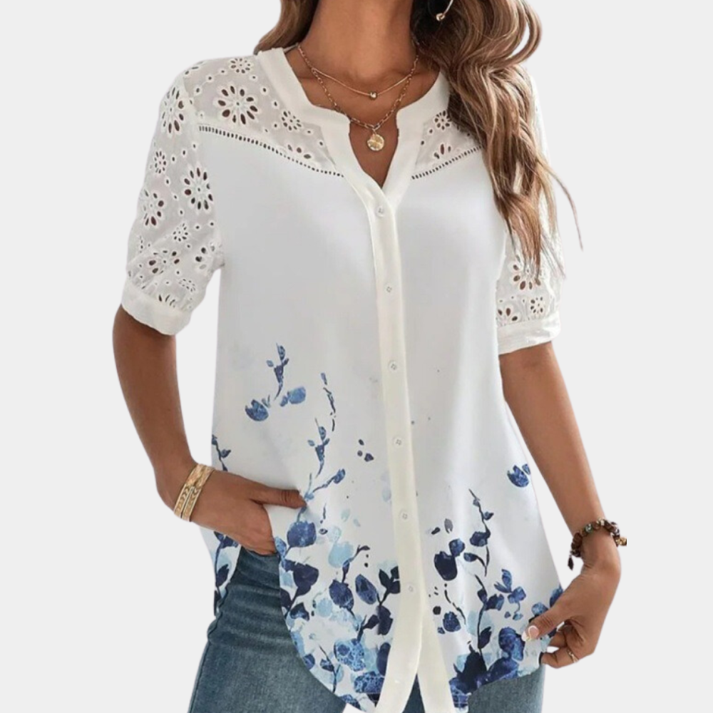 Elegant breathable button-up blouse