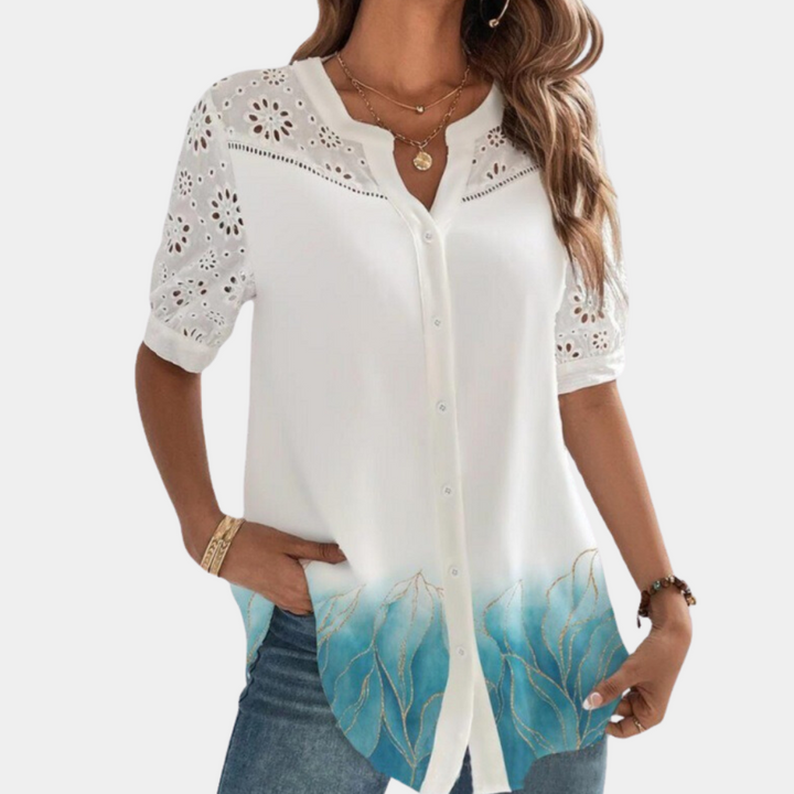 Elegant breathable button-up blouse