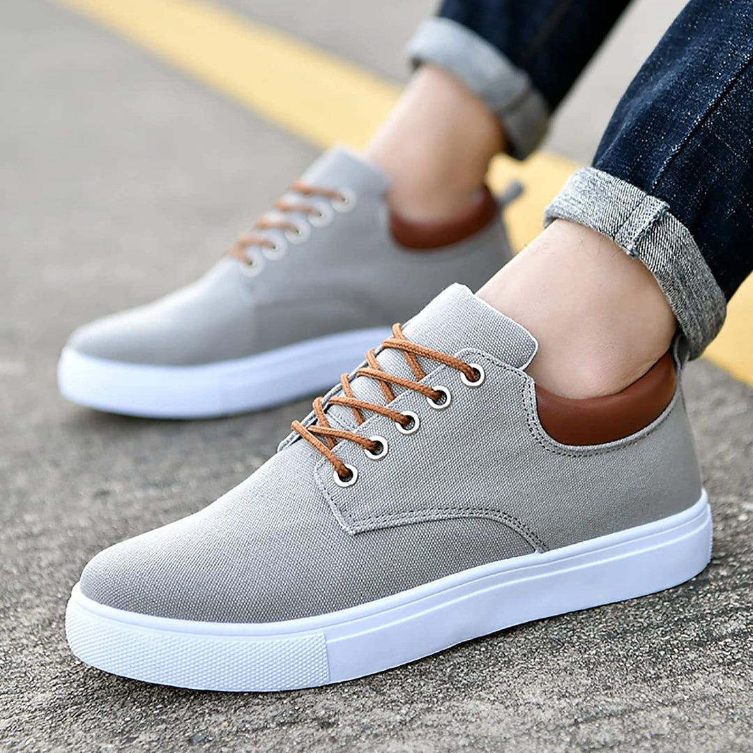 Casual men's sneakers with white sole