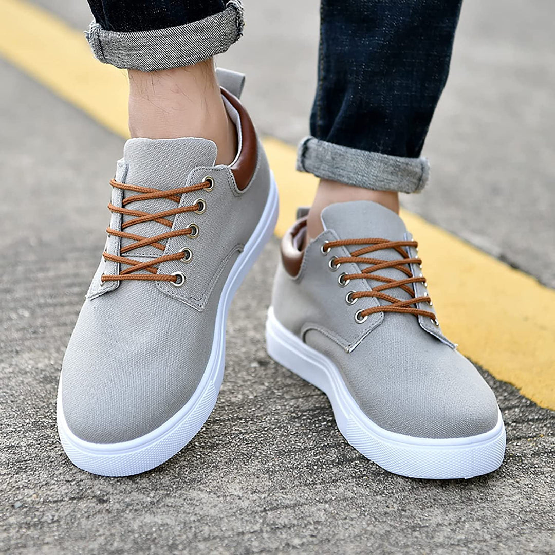 Casual men's sneakers with white sole